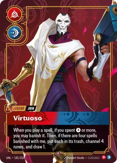 Jhin - Virtuoso Foil UNL #181/219 (Near Mint Rare) Riftbound: League of Legends Trading Card Game: Unleashed