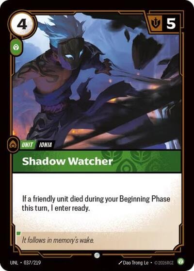 Shadow Watcher Unleashed UNL #037/219 (Common) Riftbound: League of Legends Trading Card Game: