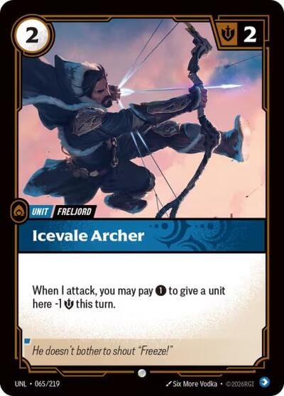Icevale Archer Foil UNL #065/219 (Near Mint Common) Riftbound: League of Legends Trading Card Game: Unleashed