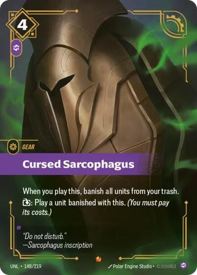 Cursed Sarcophagus Foil UNL #148/219 (Near Mint Epic) Riftbound: League of Legends Trading Card Game: Unleashed