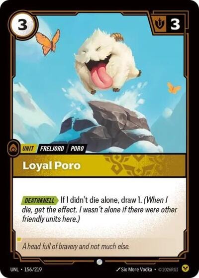 Loyal Poro Unleashed UNL #156/219 (Common) Riftbound: League of Legends Trading Card Game: