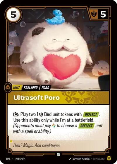 Ultrasoft Poro Foil UNL #160/219 (Near Mint Common) Riftbound: League of Legends Trading Card Game: Unleashed