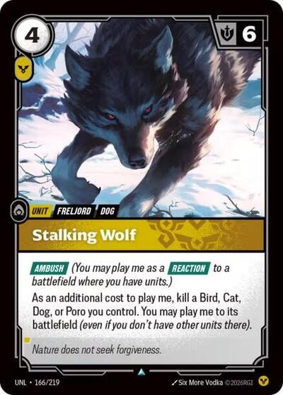 Stalking Wolf Foil UNL #166/219 (Near Mint Uncommon) Riftbound: League of Legends Trading Card Game: Unleashed