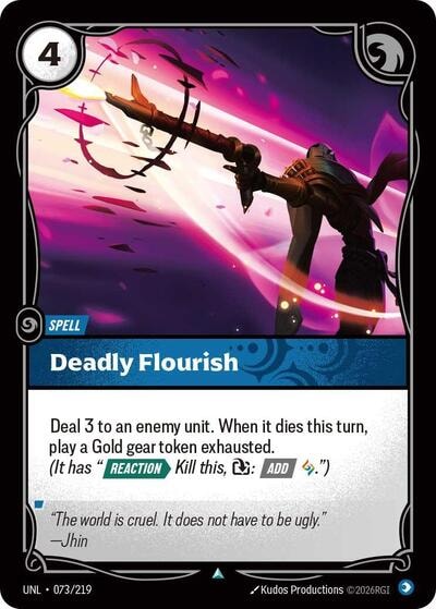 Deadly Flourish Foil UNL #073/219 (Near Mint Uncommon) Riftbound: League of Legends Trading Card Game: Unleashed