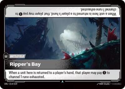 Ripper's Bay Foil UNL #214/219 (Near Mint Uncommon) Riftbound: League of Legends Trading Card Game: Unleashed