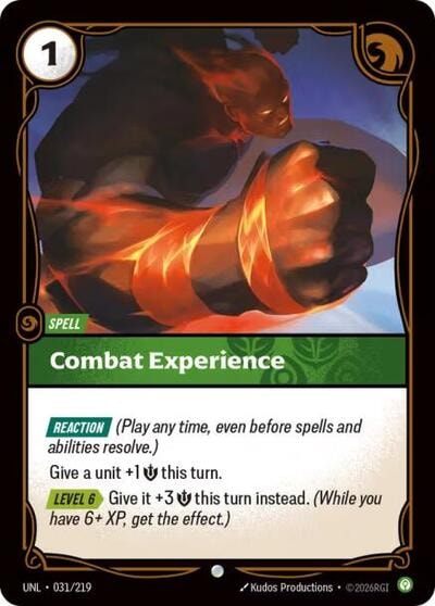 Combat Experience Unleashed UNL #031/219 (Common) Riftbound: League of Legends Trading Card Game: