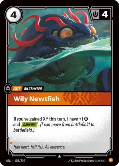 Wily Newtfish Foil UNL #108/219 (Near Mint Uncommon) Riftbound: League of Legends Trading Card Game: Unleashed