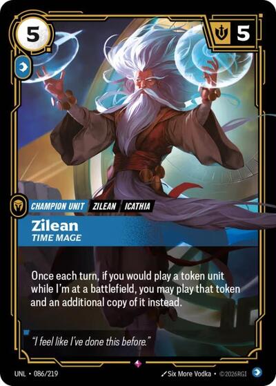 Zilean - Time Mage Foil UNL #086/219 (Near Mint Rare) Riftbound: League of Legends Trading Card Game: Unleashed
