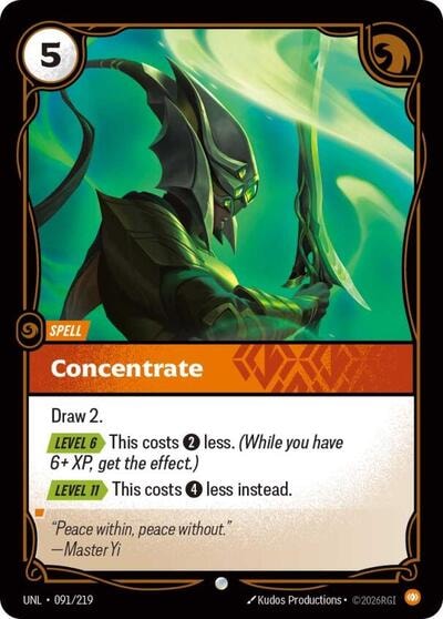 Concentrate Foil UNL #091/219 (Near Mint Common) Riftbound: League of Legends Trading Card Game: Unleashed