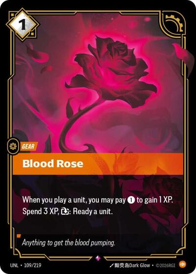 Blood Rose Foil UNL #109/219 (Near Mint Rare) Riftbound: League of Legends Trading Card Game: Unleashed
