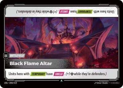 Black Flame Altar Foil UNL #208/219 (Near Mint Uncommon) Riftbound: League of Legends Trading Card Game: Unleashed