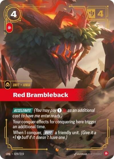Red Brambleback Foil UNL #029/219 (Near Mint Epic) Riftbound: League of Legends Trading Card Game: Unleashed