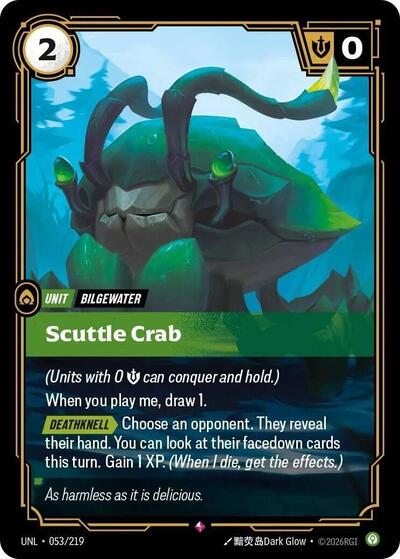 Scuttle Crab Foil UNL #053/219 (Near Mint Rare) Riftbound: League of Legends Trading Card Game: Unleashed