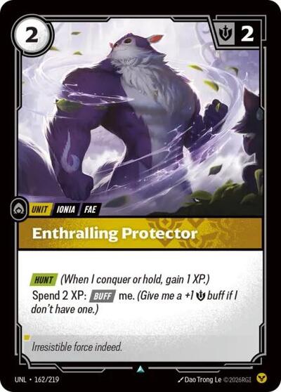 Enthralling Protector Foil UNL #162/219 (Near Mint Uncommon) Riftbound: League of Legends Trading Card Game: Unleashed
