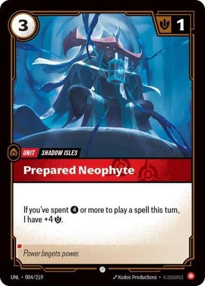 Prepared Neophyte Foil UNL #004/219 (Near Mint Common) Riftbound: League of Legends Trading Card Game: Unleashed