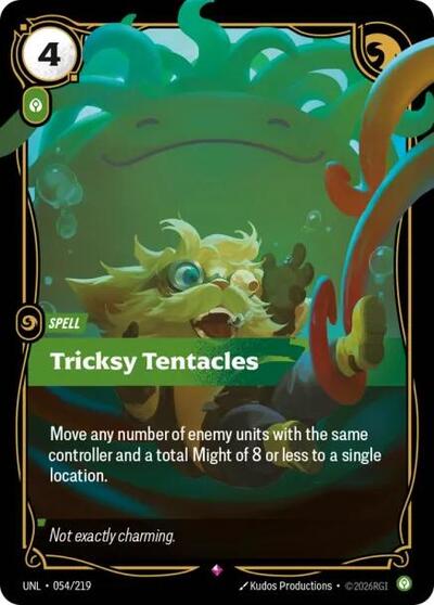 Tricksy Tentacles Foil UNL #054/219 (Near Mint Rare) Riftbound: League of Legends Trading Card Game: Unleashed