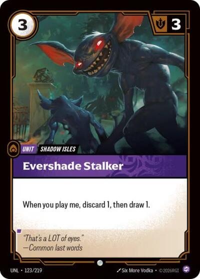 Evershade Stalker Foil UNL #123/219 (Near Mint Common) Riftbound: League of Legends Trading Card Game: Unleashed