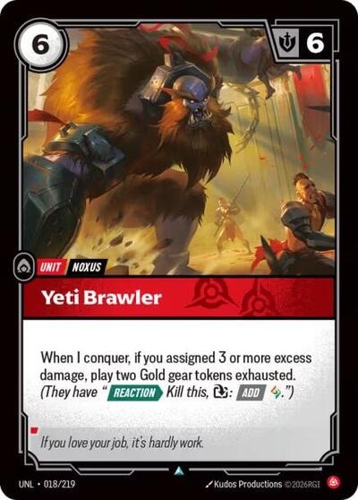 Yeti Brawler Foil UNL #018/219 (Near Mint Uncommon) Riftbound: League of Legends Trading Card Game: Unleashed