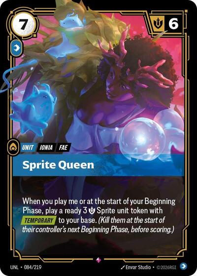 Sprite Queen Foil UNL #084/219 (Near Mint Rare) Riftbound: League of Legends Trading Card Game: Unleashed