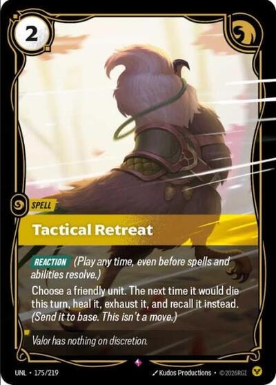 Tactical Retreat Foil UNL #175/219 (Near Mint Rare) Riftbound: League of Legends Trading Card Game: Unleashed
