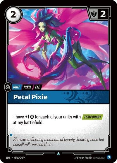 Petal Pixie Foil UNL #076/219 (Near Mint Uncommon) Riftbound: League of Legends Trading Card Game: Unleashed