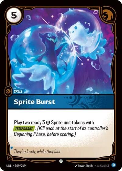 Sprite Burst Foil UNL #069/219 (Near Mint Common) Riftbound: League of Legends Trading Card Game: Unleashed