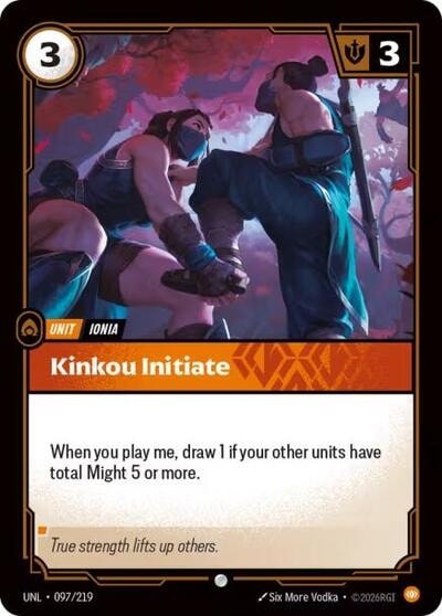 Kinkou Initiate Foil UNL #097/219 (Near Mint Common) Riftbound: League of Legends Trading Card Game: Unleashed