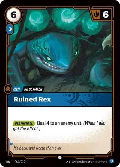 Ruined Rex Foil UNL #067/219 (Near Mint Common) Riftbound: League of Legends Trading Card Game: Unleashed