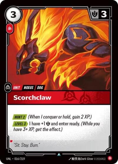 Scorchclaw Foil UNL #016/219 (Near Mint Uncommon) Riftbound: League of Legends Trading Card Game: Unleashed