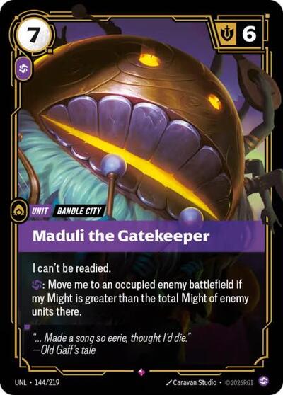 Maduli the Gatekeeper Foil UNL #144/219 (Near Mint Rare) Riftbound: League of Legends Trading Card Game: Unleashed