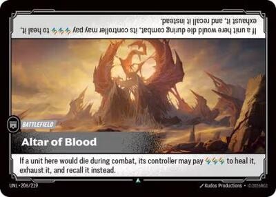 Altar of Blood Foil UNL #206/219 (Near Mint Uncommon) Riftbound: League of Legends Trading Card Game: Unleashed