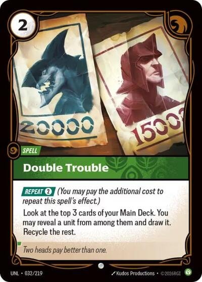 Double Trouble Foil UNL #032/219 (Near Mint Common) Riftbound: League of Legends Trading Card Game: Unleashed
