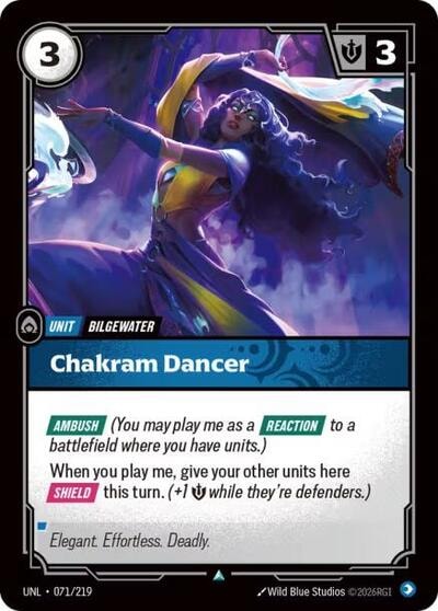 Chakram Dancer Foil UNL #071/219 (Near Mint Uncommon) Riftbound: League of Legends Trading Card Game: Unleashed