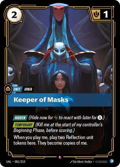 Keeper of Masks Foil UNL #081/219 (Near Mint Rare) Riftbound: League of Legends Trading Card Game: Unleashed