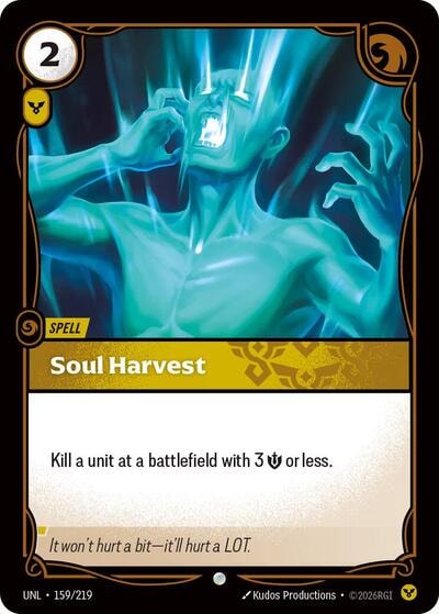 Soul Harvest Foil UNL #159/219 (Near Mint Common) Riftbound: League of Legends Trading Card Game: Unleashed