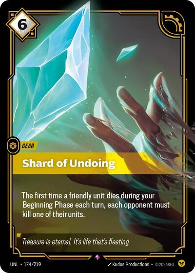 Shard of Undoing Foil UNL #174/219 (Near Mint Rare) Riftbound: League of Legends Trading Card Game: Unleashed