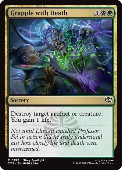 Grapple with Death SOS #192 (Near Mint Common) Magic: The Gathering: Secrets of Strixhaven