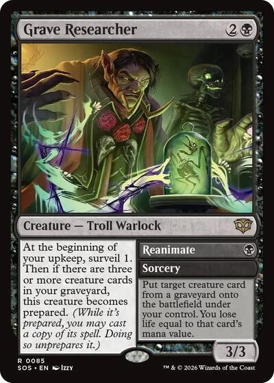 Grave Researcher SOS #85 (Near Mint Rare) Magic: The Gathering: Secrets of Strixhaven
