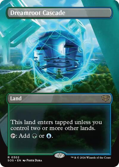 Dreamroot Cascade Borderless Foil SOS #302 (Near Mint Rare) Magic: The Gathering: Secrets of Strixhaven