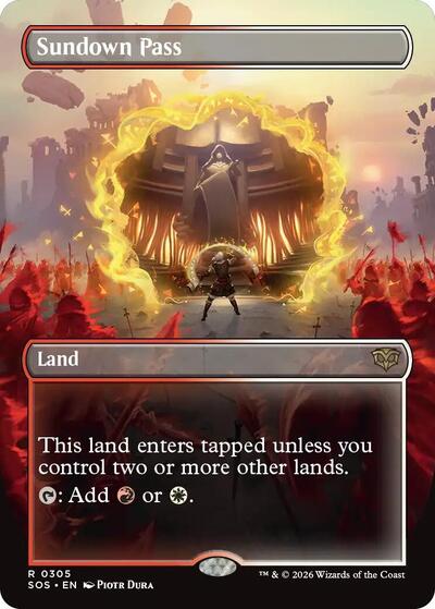 Sundown Pass Borderless Foil SOS #305 (Near Mint Rare) Magic: The Gathering: Secrets of Strixhaven