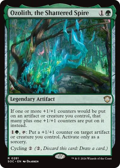 Ozolith the Shattered Spire SOC #281 (Near Mint Rare) Magic: The Gathering: Commander: Secrets of Strixhaven