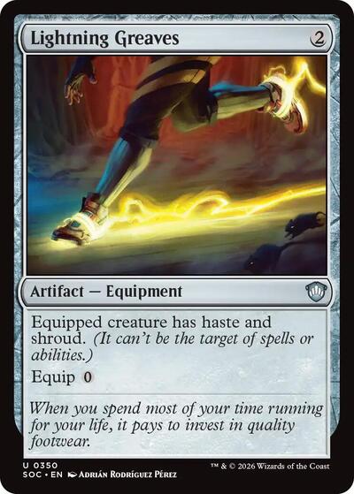 Lightning Greaves SOC #350 (Near Mint Uncommon) Magic: The Gathering: Commander: Secrets of Strixhaven