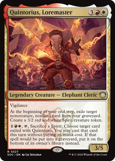 Quintorius Loremaster SOC #327 (Near Mint Rare) Magic: The Gathering: Commander: Secrets of Strixhaven