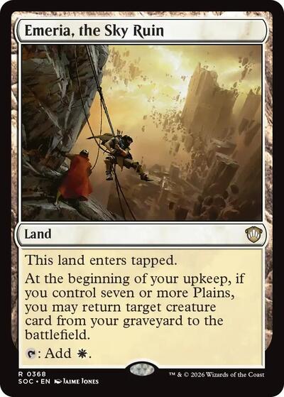 Emeria the Sky Ruin SOC #368 (Near Mint Rare) Magic: The Gathering: Commander: Secrets of Strixhaven