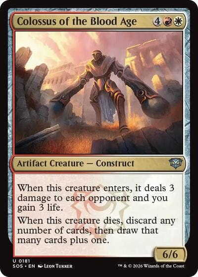 Colossus of the Blood Age SOS #181 (Near Mint Uncommon) Magic: The Gathering: Secrets of Strixhaven