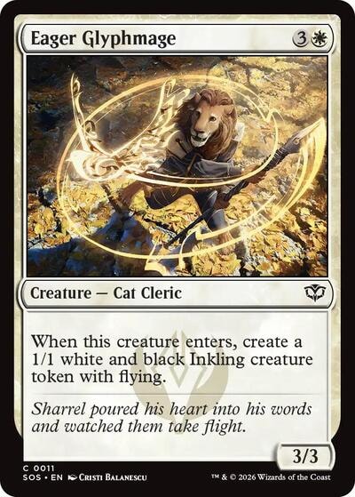 Eager Glyphmage SOS #11 (Near Mint Common) Magic: The Gathering: Secrets of Strixhaven