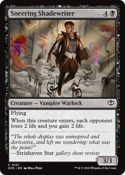 Sneering Shadewriter SOS #101 (Near Mint Common) Magic: The Gathering: Secrets of Strixhaven