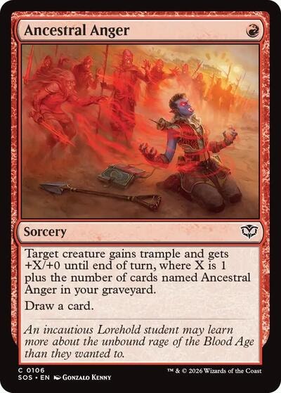 Ancestral Anger SOS #106 (Near Mint Common) Magic: The Gathering: Secrets of Strixhaven
