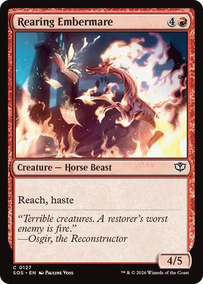 Rearing Embermare SOS #127 (Near Mint Common) Magic: The Gathering: Secrets of Strixhaven