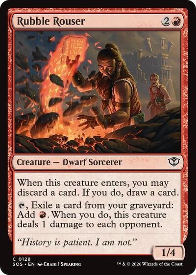 Rubble Rouser SOS #128 (Near Mint Common) Magic: The Gathering: Secrets of Strixhaven
